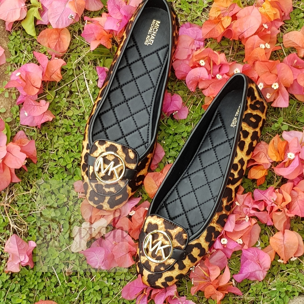 MICHAEL KORS LILLIE MOC PRINTED HAIRCALF FLATS NIB